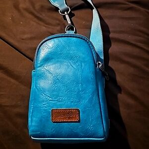 Blue Wrangler Cross body bag.